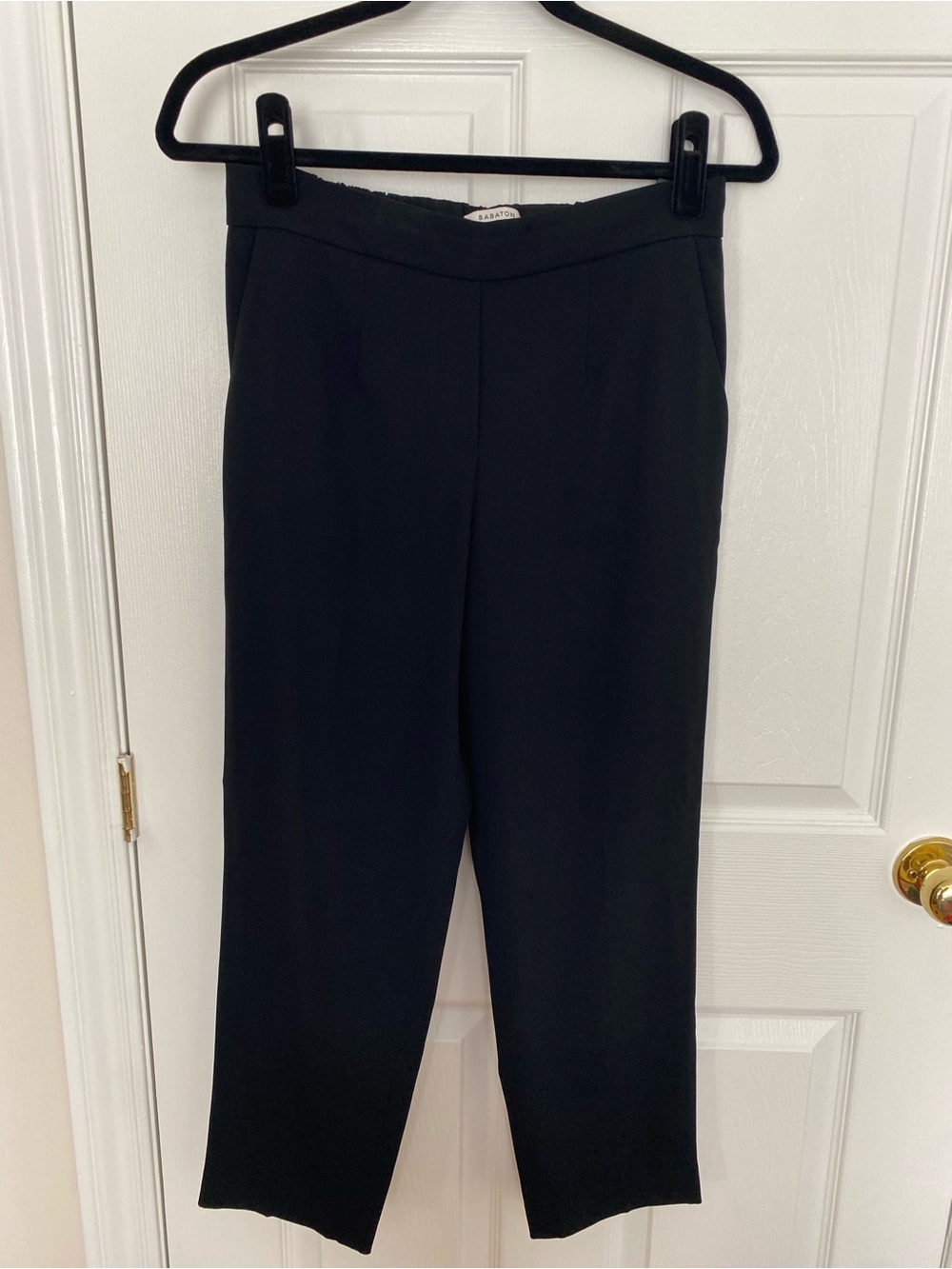 Babaton Black Cropped Pull-On Dress Pants